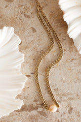 Sienna Pearl Accent Necklace Gold
