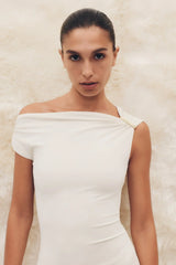 Kinsley Slinky Maxi Dress With Hardware - Ivory
