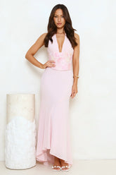 Silver Lining Love Halter Maxi Dress
