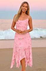 Another World Pink Sequin Midi Dress