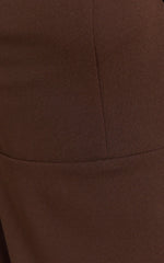 Salome Midi Dress Halter Neck Column Dress in Chocolate