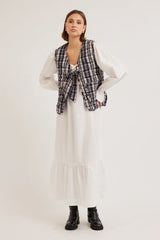 arte tie gilet - navy check