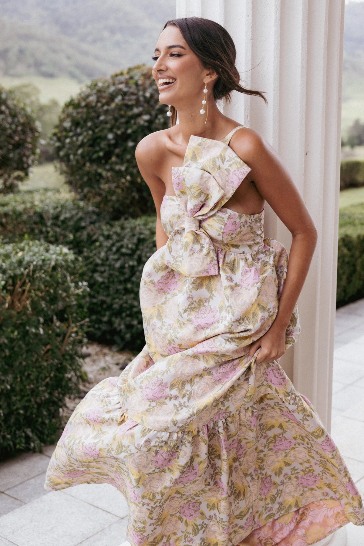 Betina Bow Front Maxi Dress - Multi Floral
