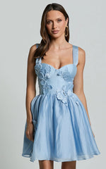 Amalie The Label - Lilou Flower Detail Corset Mini Dress
