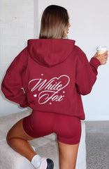 Love You Regardless Oversized Hoodie Burgundy